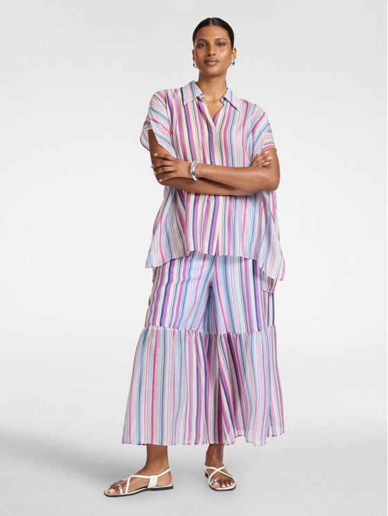 Elena Mirò Elena Mirò Pantaloni di tessuto P015Z000220N001 Blu Cropp Fit
