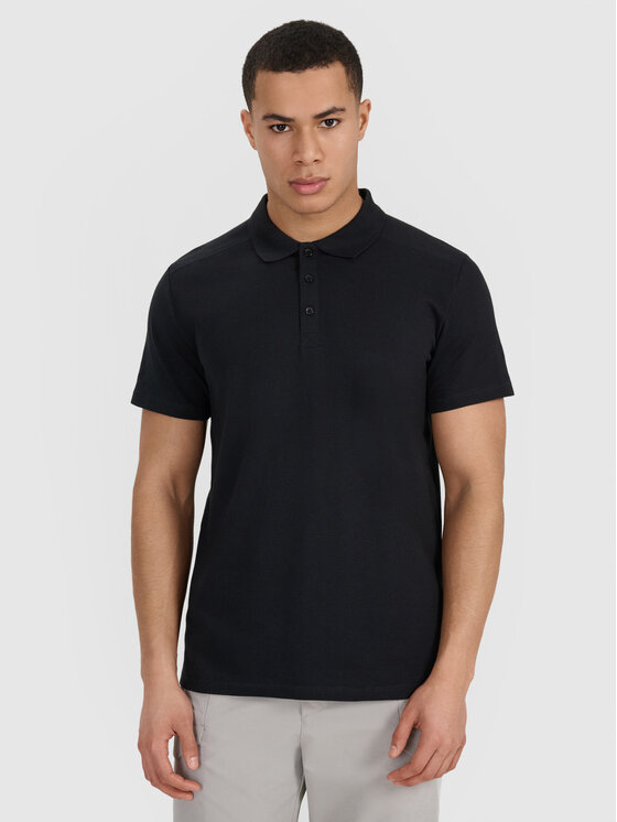 4F 4F Polo MIDSHOP TEXTILE Czarny Regular Fit