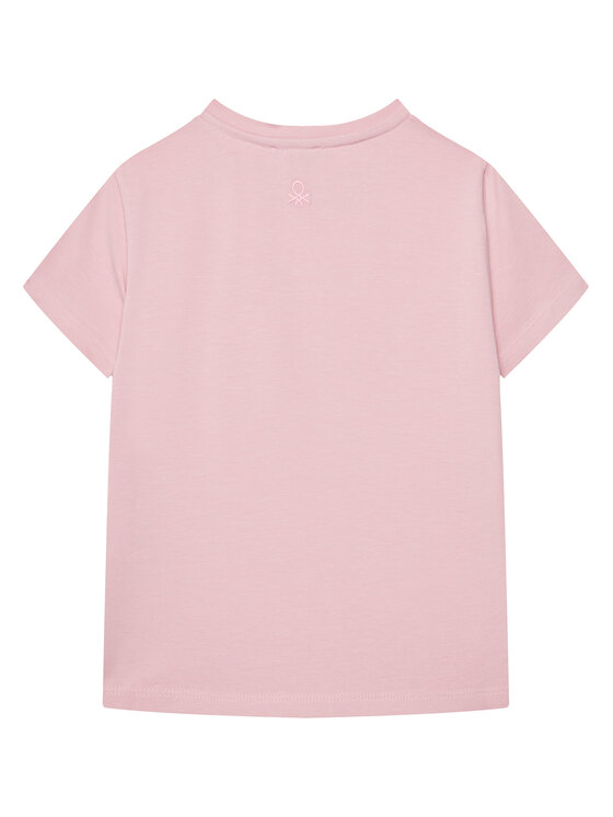 United Colors Of Benetton United Colors Of Benetton T-shirt 3P4ZC10O0 Ružičasta Slim Fit