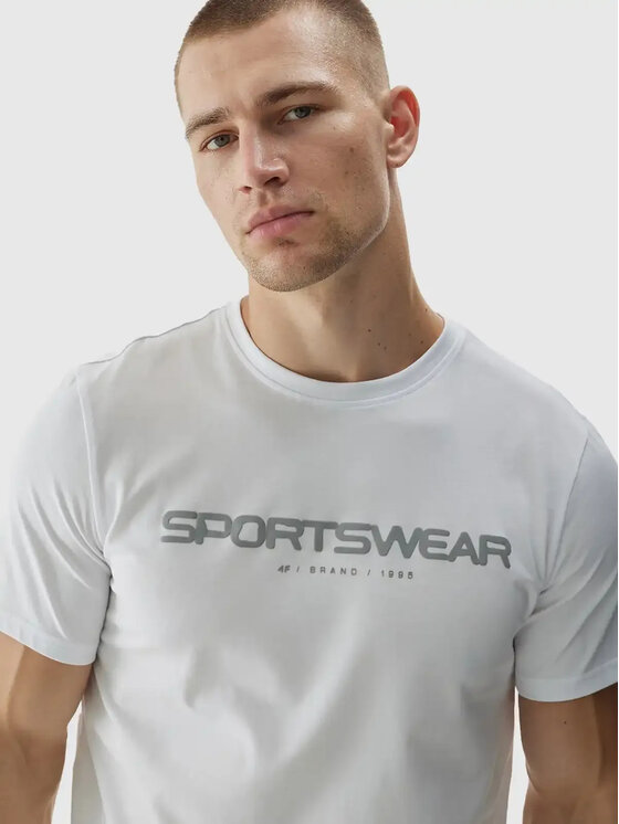 4F 4F T-Shirt 4FWAW24TTSHM1586-10S Biały Standard Fit
