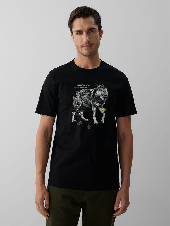 4F 4F T-Shirt OVERLAND Czarny Regular Fit