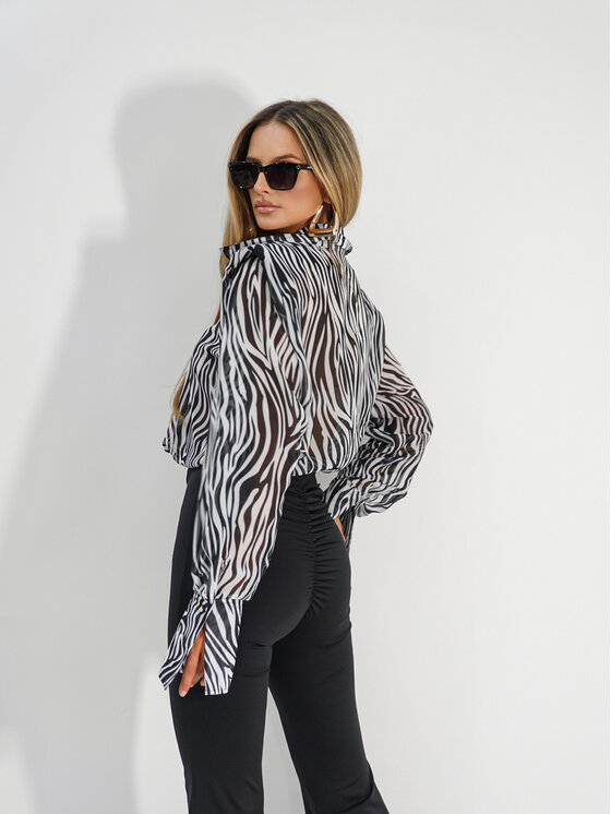 LilaLou LilaLou Koszula Camilla Czarny Regular Fit