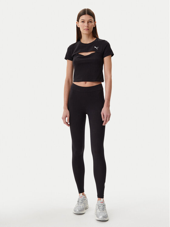 Puma Puma T-krekls Ess Cut-Out 631164 Melns Slim Fit