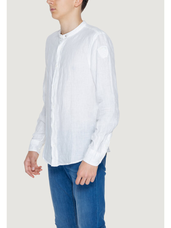 Blauer Blauer Koszula 24SBLUS01031 Biały Long Fit