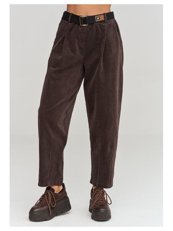 Makadamia Makadamia Jeansy C97 Brązowy Loose Fit