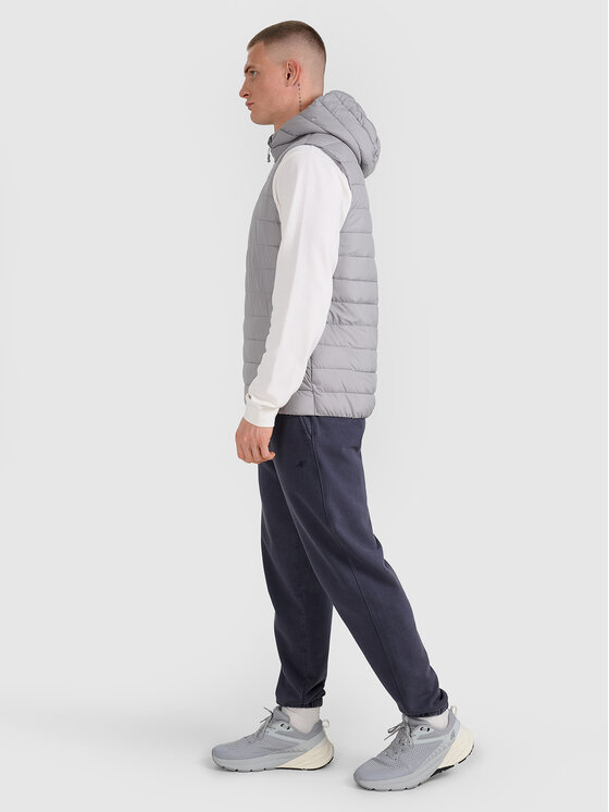 4F 4F Kamizelka MIDSHOP TEXTILE Szary Regular Fit