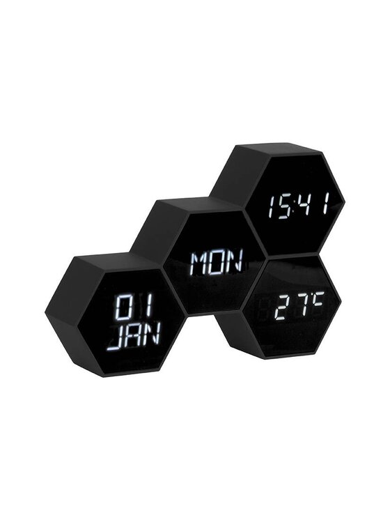 MIAhome MIAhome Budzik HONEYCOMB 12x17,5 cm czarny Czarny