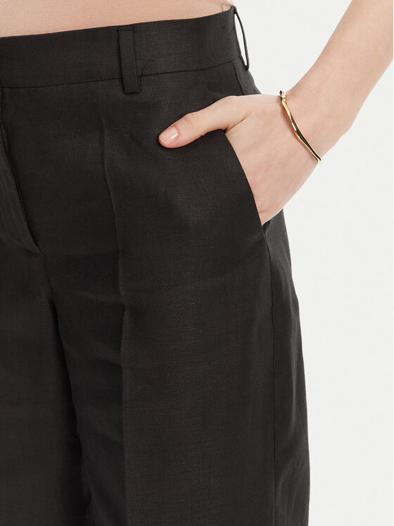Weekend Max Mara Weekend Max Mara Kalhoty z materiálu Malizia 2515131052 Černá Regular Fit