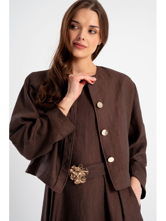CLICK CLICK Μπουφάν μεταβατικό 71-0094 Καφέ Comfortable Fit