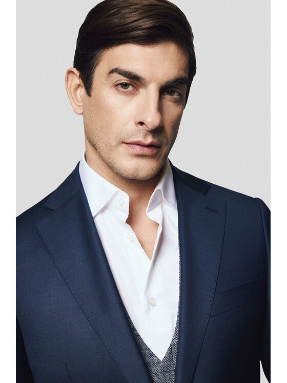 Lancerto Lancerto Garnitur Manzanillo GA073125000028 Granatowy Slim Fit