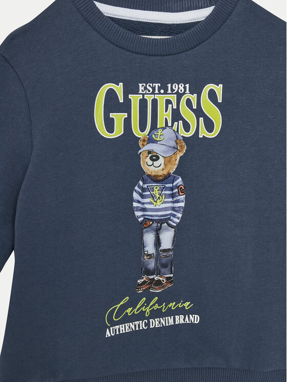 Guess Guess Суитшърт N5RQ05 KAD74 Тъмносин Regular Fit