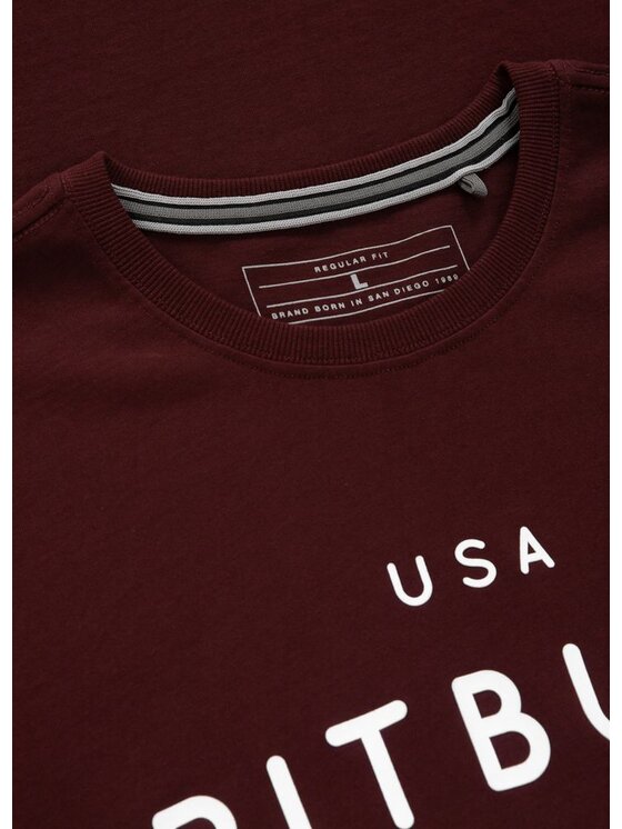 Pit Bull T-Shirt Koszulka Garment Washed USA Cal 3XL Bordowy Regular ...