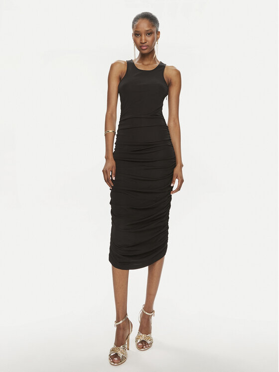 TWINSET TWINSET Kokteilinė suknelė 241TT2097 Juoda Slim Fit