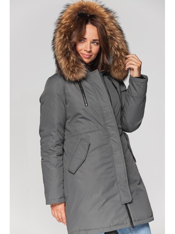 Perso Perso Zimní bunda BLH211046F Khaki Regular Fit