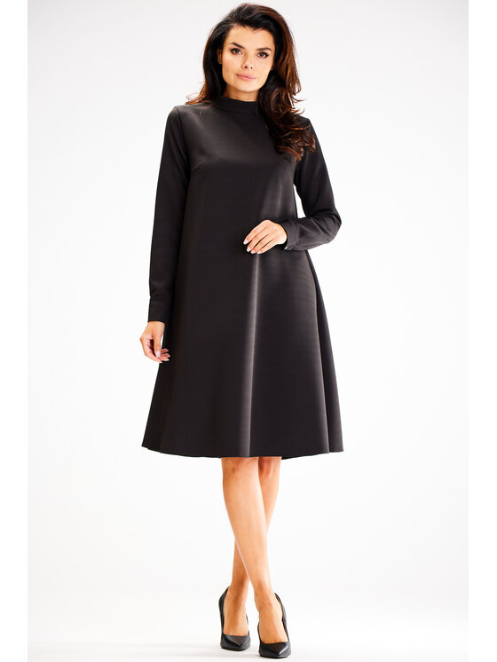 Awama Awama Každodenné šaty A599 Čierna Basic Fit