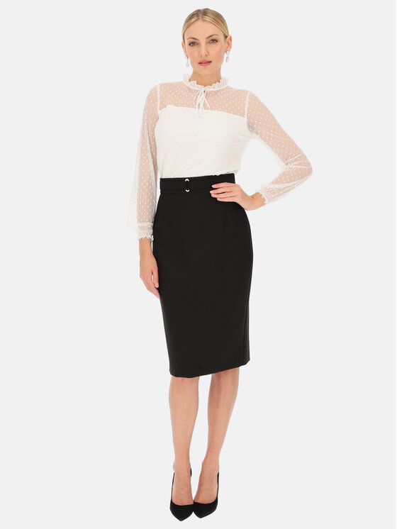 L’AF L’AF Bluzka Roza Biały Slim Fit