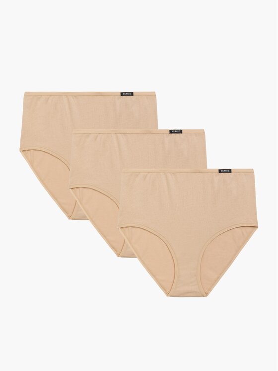 Atlantic Atlantic Figi klasyczne z wysokim stanem flat elastic maxi Beżowy