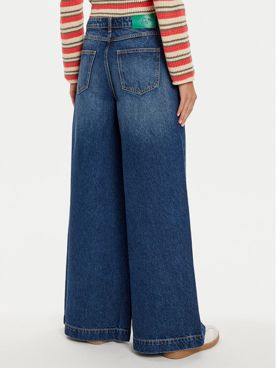 United Colors Of Benetton United Colors Of Benetton Džínsy 45F8DE01Z Tmavomodrá Wide Leg