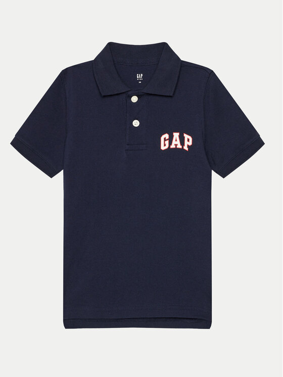 Тениска с яка и копчета Gap