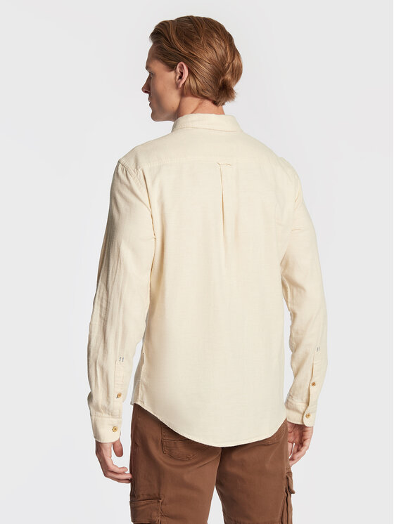 Camicia 20714318 Écru Regular Fit