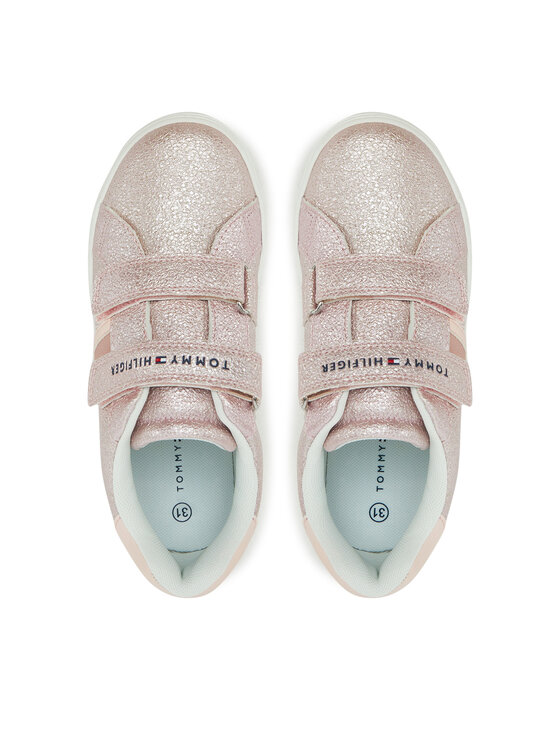 Tommy Hilfiger Tommy Hilfiger Сникърси Flag Low Cut Velcro Sneaker T1A9-33725-0745 S Розов