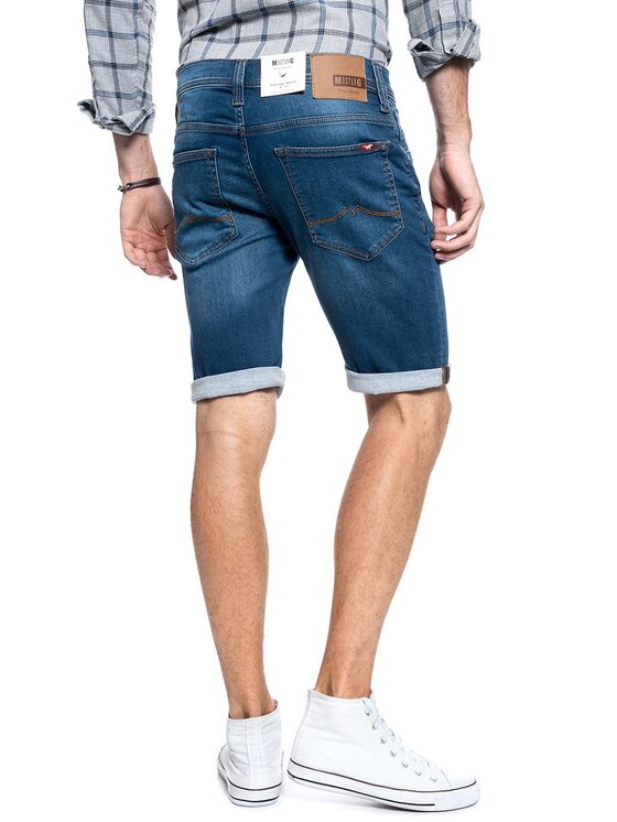 Mustang Mustang Szorty jeansowe CHICAGO SHORT Niebieski Slim Fit