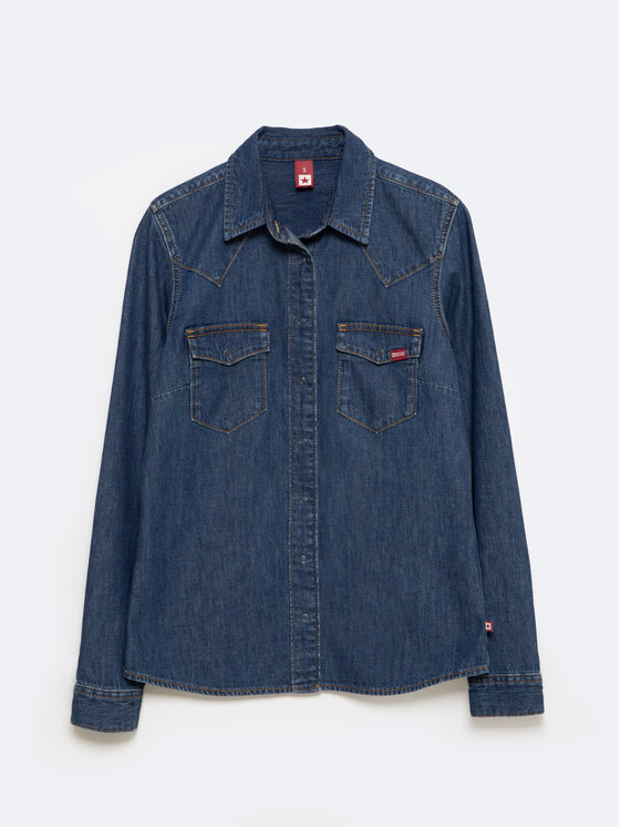 BIG STAR BIG STAR Koszula jeansowa NORRA Granatowy Slim Fit