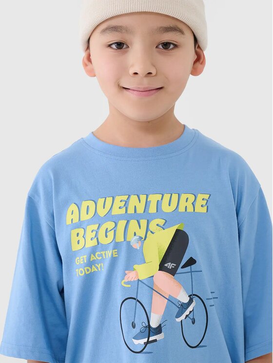 4F 4F T-Shirt 4FJASAW24TTSHM2596-32S Granatowy Oversize