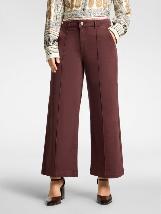 Elena Mirò Elena Mirò Spodnie materiałowe P701G000438N039 Bordowy Flare Fit