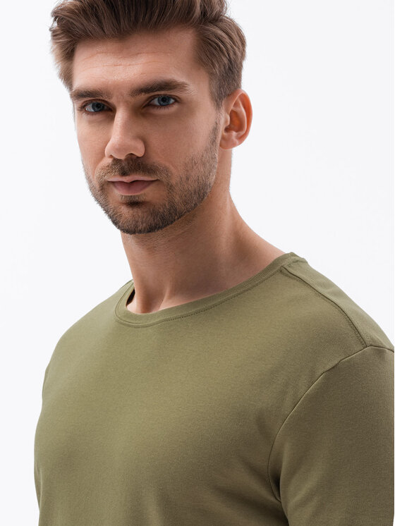 Ombre Ombre T-Shirt S1387 Zielony Regular Fit