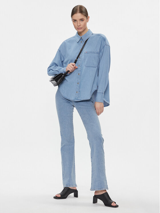 Tommy Jeans Tommy Jeans Τζιν πουκάμισο DW0DW17355 Μπλε Oversize