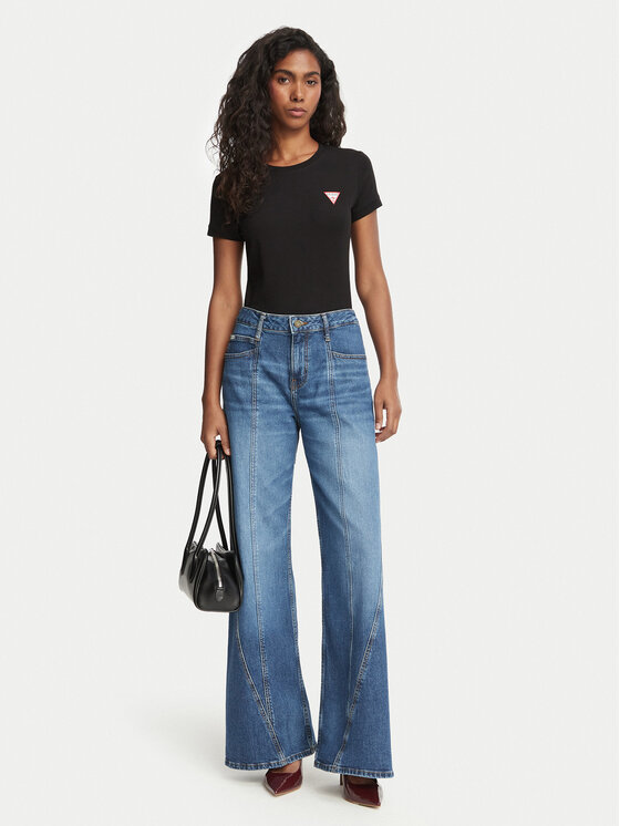 Guess Guess T-Shirt W2YI44 J1314 Μαύρο Slim Fit