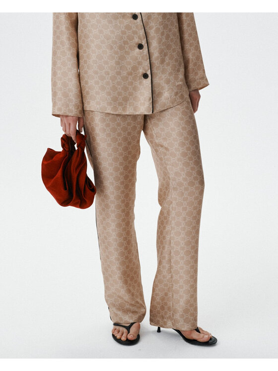 MARI PRETI MARI PRETI Pantaloni di tessuto MONOGRAM M Beige Regular Fit