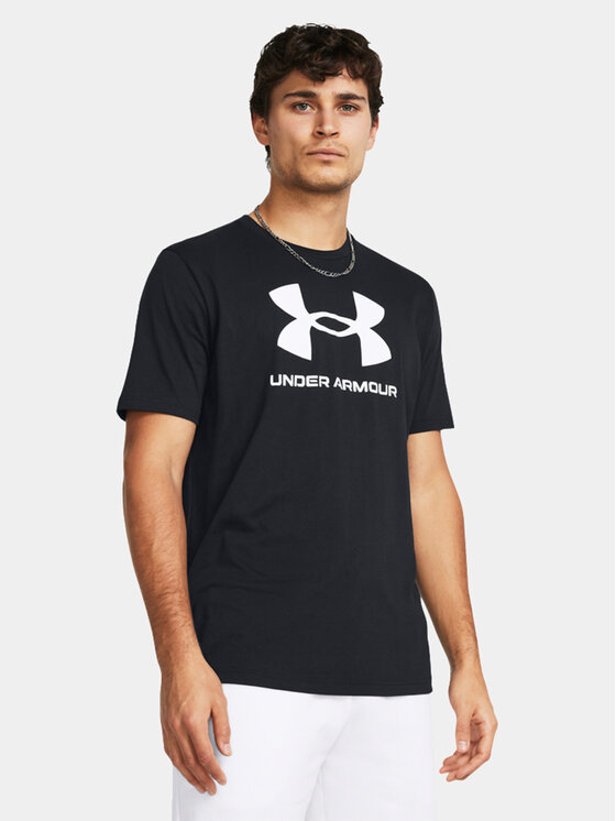 Under Armour T-krekls Ua Sportstyle Logo Update Ss 1382911-001 Melns Loose Fit