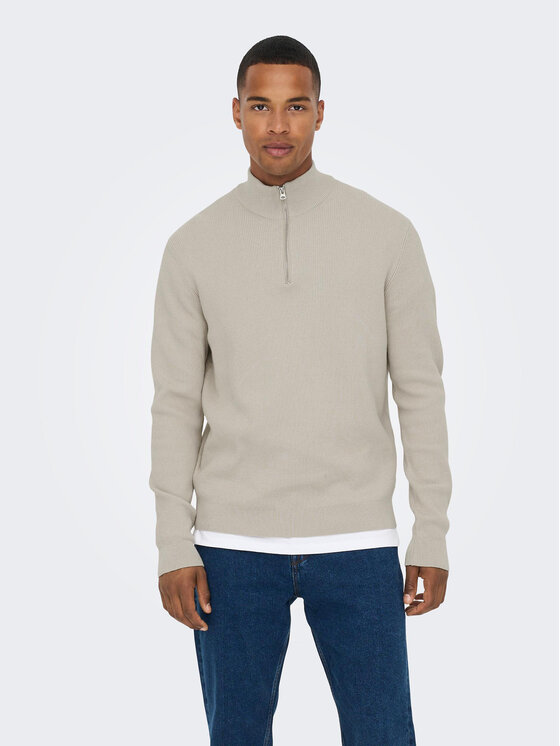 Only & Sons Only & Sons Sweter 22023210 Beżowy Regular Fit