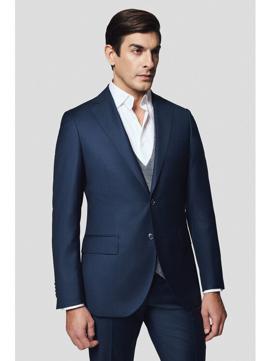 Lancerto Lancerto Garnitur Manzanillo GA073125000028 Granatowy Slim Fit