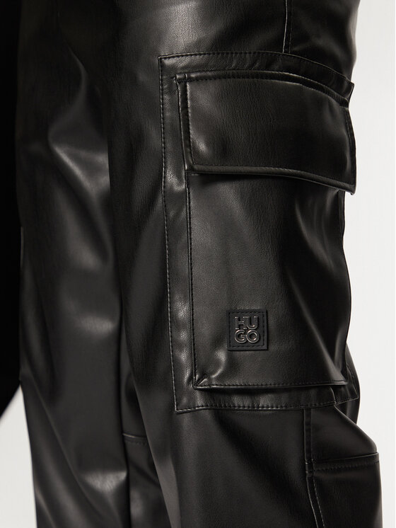 HUGO HUGO Pantaloni in similpelle Geza2511 50534827 Nero Regular Fit