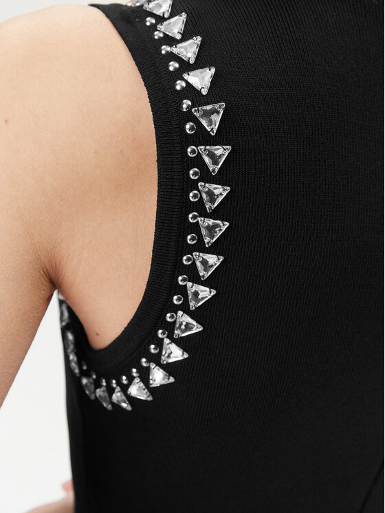 Gaudi Gaudi Плетена рокля 321FD13006 Черен Regular Fit