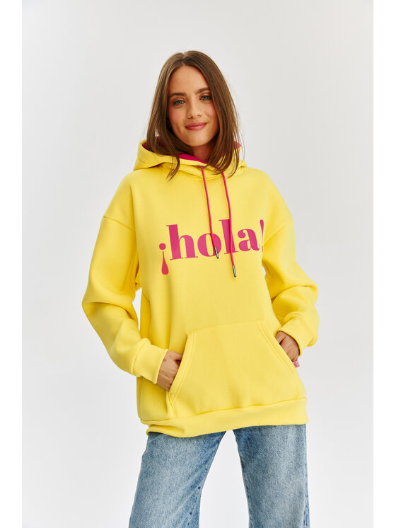 NAOKO NAOKO Mikina Hola Adios Žltá Oversize