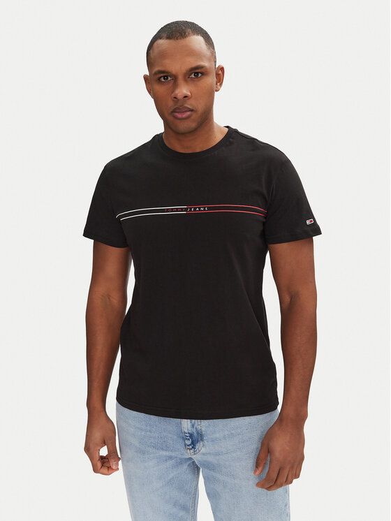 Tommy Jeans Tričko Entry Graphic DM0DM20779 Čierna Slim Fit