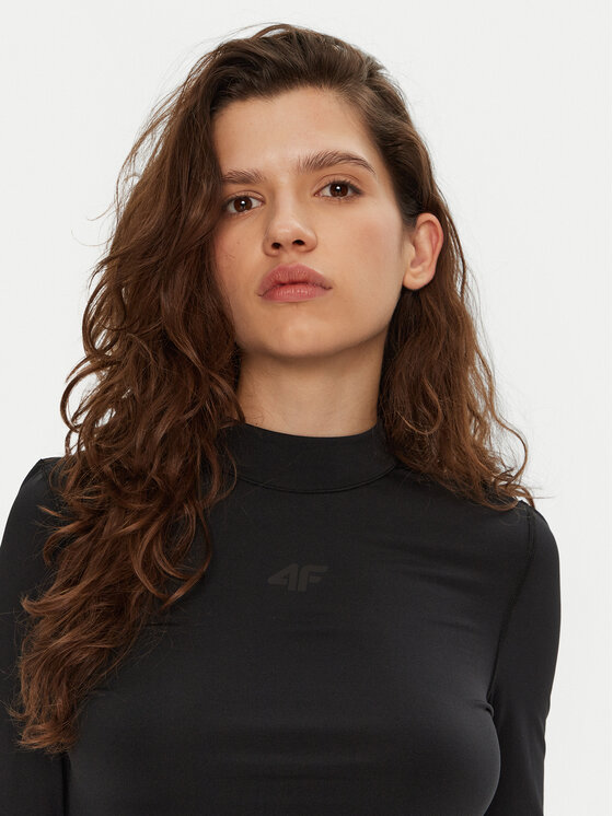 4F 4F Termoaktyvus apatinis trikotažas, viršus 4FWAW24UBRUF074 Juoda Slim Fit