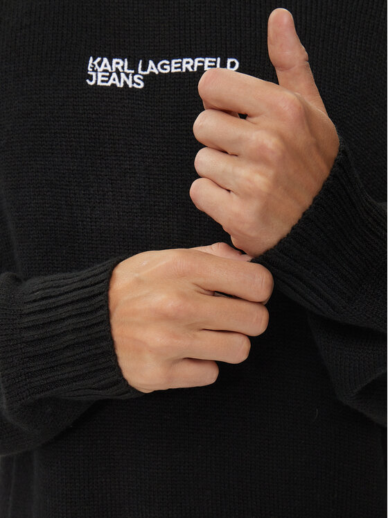 Karl Lagerfeld Jeans Karl Lagerfeld Jeans Rollkragenpullover 246D2000 Schwarz Regular Fit