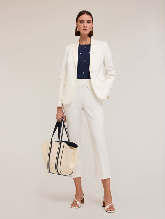 Motivi Motivi Pantaloni di tessuto P036Q004014N011 Bianco Flare Fit