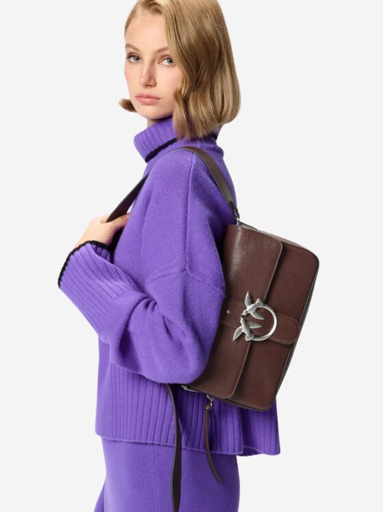 PINKO PINKO Borsa Love one slouchy zip classic Marrone