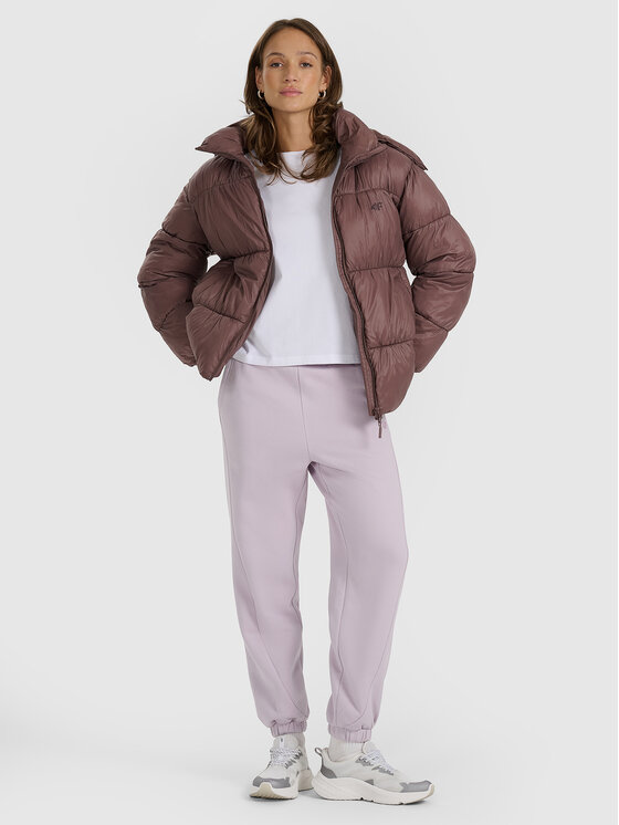 4F 4F Kurtka puchowa URBAN COMMUTER Brązowy ciemny Oversize