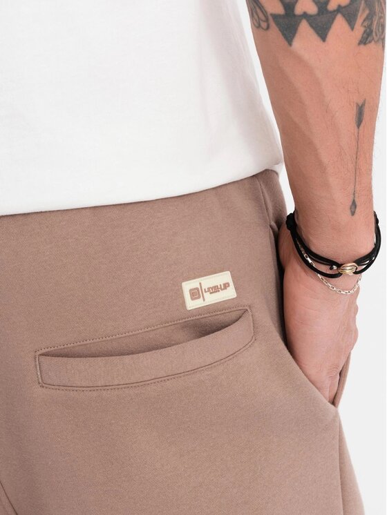 Ombre Ombre Szorty materiałowe OU-SRBC-0101 Brązowy Loose Fit