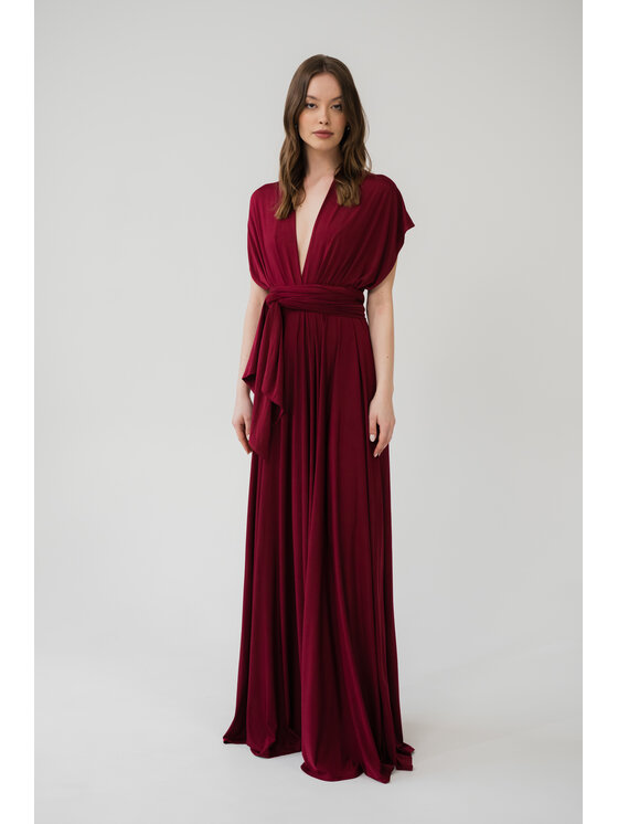 ROSE AVENUE ROSE AVENUE Sukienka wieczorowa MULTIWAY Bordowy Long Fit