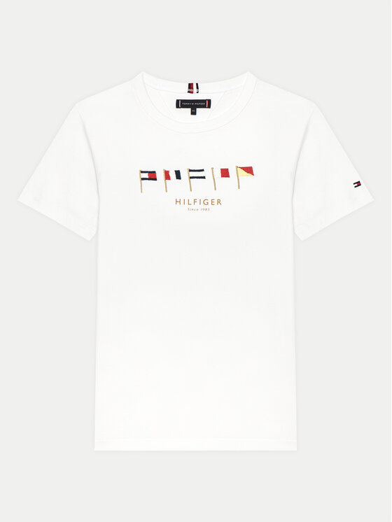 Tommy Hilfiger T-shirt Multiflag KB0KB09532 D Bianco Regular Fit, taglia : 16Y