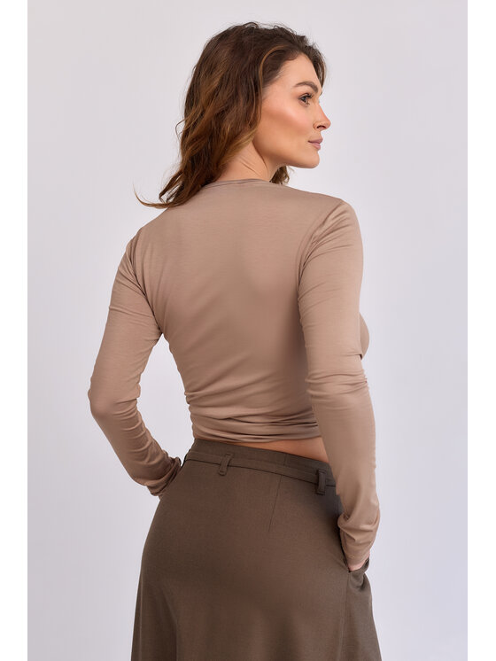 MANDRAGORA MANDRAGORA Blúzka Wiskozowa Parfo Béžová Flexible Fit