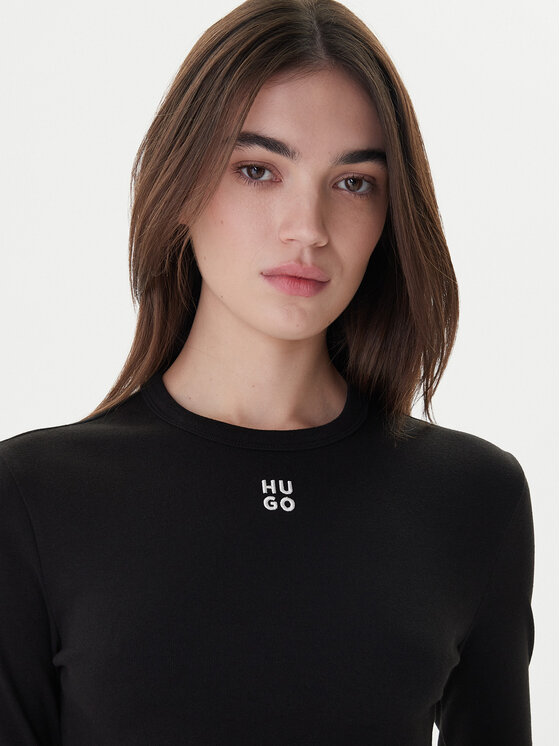 HUGO Hugo Bluse Dafilomena_3 50518378 Schwarz Slim Fit